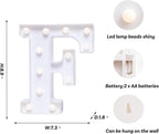 Foaky LED Letter Lights Sign Marquee Light Up Letters Sign for Night Light Wedding/Birthday Party Battery Powered Christmas Lamp Home Bar Decoration(F)