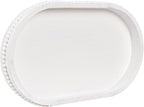 MAONAME Wood Serving Tray, Farmhouse Wooden Tray for Coffee Table, Oval Beaded Trays, White Decorative Trays for Living Room, Kitchen, 15" X 9" X 1.2"
