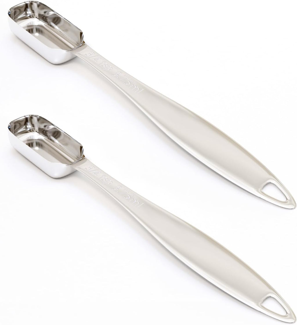2PCS 3/4Teaspoon (3.75ml) Single Measuring Spoon, Individual Stainless Steel Long Handle Measure Tablespoon Only