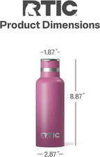 RTIC 16oz Journey Bottle Metal Stainless Steel Vacuum Insulated, BPA Free, Reusable, for Water, Hot and Cold Drinks, Travel, Sports, Camping, Orchid