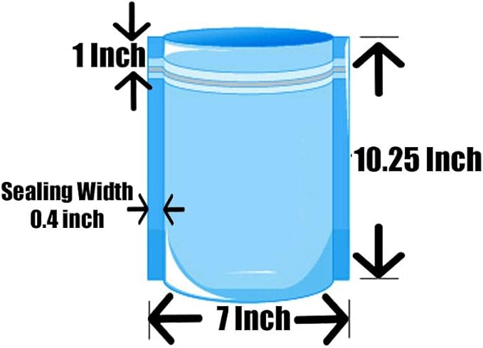 AwePackage 100 Pack of 7"x10" Airtight Zipper Stand Up Pouch Bag - Clear Front Aluminum Foil Back Heat Sealable Zip Lock
