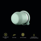 BALIBETOV Yerba Mate Cup – Vacuum Insulated Stainless Steel Gourd with Silicone Cover & Non-Slip Base – Includes 2 Bombillas & Cleaning Brush – Unique Design, Easy to Clean