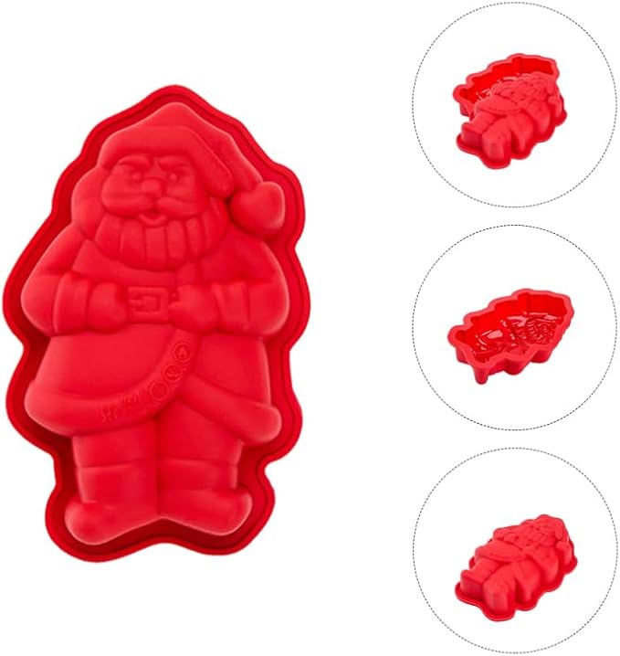 Hemoton 2pcs Christmas Themed Silicone Cake Molds Food-grade Dessert Making Mold for Home Baking Easy to Use Cartoon Design for Boys and Girls for Festive Treats Diy Projects