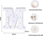 Foaky LED Letter Lights Sign Marquee Light Up Letters Sign for Night Light Wedding/Birthday Party Battery Powered Christmas Lamp Home Bar Decoration(M)