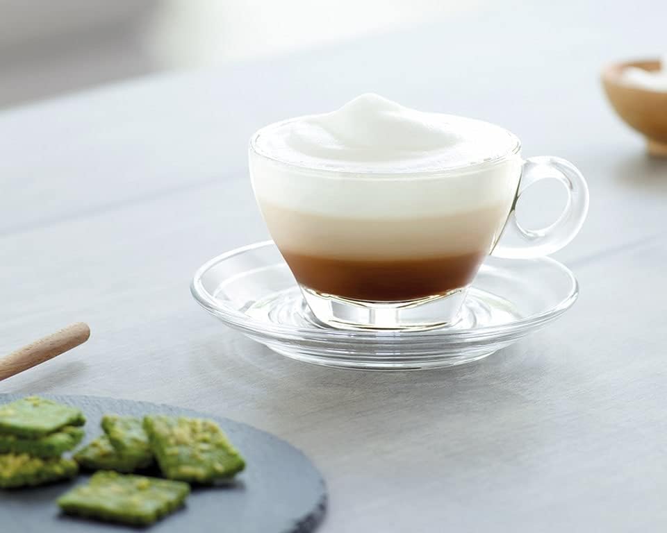 LEMONSODA Clear Large Glass Coffee Mug with Handles for Hot Beverages, Clear Mugs for Espresso, Tea, Cappucino, Latte, Juice (8.75 oz, 10.5 oz, 12 oz) (8.75 oz, Set of 6)