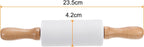 HARFINGTON Silicone Rolling Pins for Baking 9.25 Inch Non-Stick Silicone Surface Wooden Handle Rolling Pin Small Roller Playdough Rolling Pins for Fondant Kitchen Dough Pizza, White