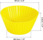 uxcell 18Pcs Silicone Cupcake Liners, Non-Stick Baking Cups, for Cooking Eggs, Baking Muffins and Make a Cake(Yellow)