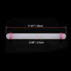 HARFINGTON 2pcs Fondant Rolling Pin with Rings PP 30cm x 2.5cm Non Stick for Baking White