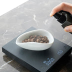 watchget Ceramic Coffee Dosing Cup & Tea Storage Tray, Single Dose Measuring Container for Coffee Beans & Loose Leaf Tea Dosing Vessel, White