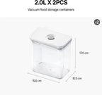 Premium Airtight Food Storage Containers, Rectangular 2PC-SET(2.11qt), Smart One-Click Seal Lid, 100% Leak Proof, Keep Food Fresh Longer, BPA-FREE, Dishwasher/Freezer & Microwave Safe