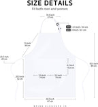 Syntus 12 Pack Bib Apron, Unisex Aprons Adjustable Thicker Version Waterdrop Resistant with 2 Pockets Cooking Kitchen Aprons for Women Men Chef, BBQ Drawing Apron Bulk, White