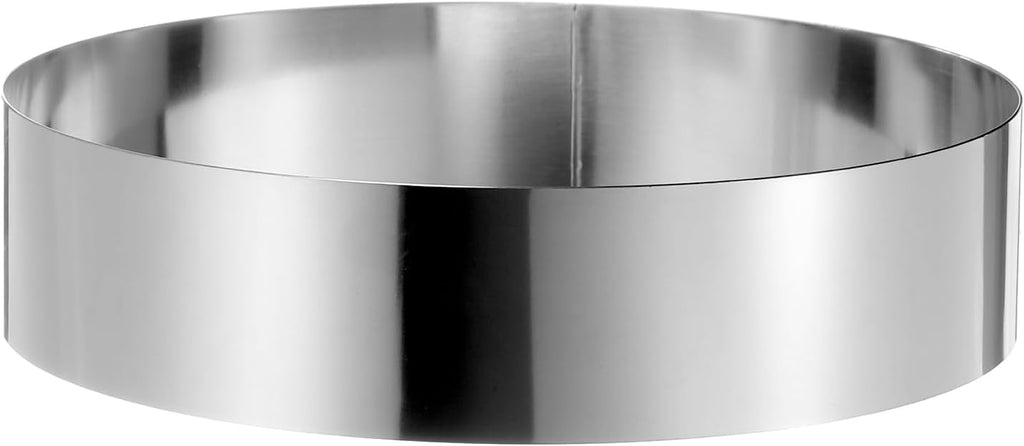 HARFINGTON Round Cake Ring 8 x 2 Inch Seamless Stainless Steel Pastry Mousse Dessert Ring Mirror Coating for Baking Cooking Making Tool