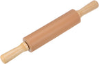 HARFINGTON Silicone Rolling Pins for Baking 14.96 Inch Non-Stick Silicone Surface Wooden Handle Rolling Pin Small Roller Playdough Rolling Pins for Fondant Kitchen Dough Pizza, Brown