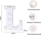 Foaky LED Letter Lights Sign Marquee Light Up Letters Sign for Night Light Wedding/Birthday Party Battery Powered Christmas Lamp Home Bar Decoration(L)