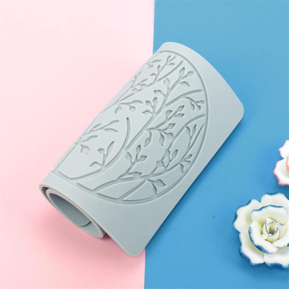 Silicone Lace Mold, Wedding Cake Lace Mat, Coral Cake Decorating Mold Flower Fondant Impression Mats for Edible Lace Fondant Mold, Sugar-Lace Cupcake Mat Tools (C_10.6x5.44x0.12inch)