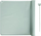 Silicone Baking Mat - Extra Thick Non-Stick Pastry Mat with Measurement Markings, 21"x15" Non-Slip Silicone Pad with Raised Edges (Light Green)