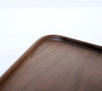 Rustic Walnut Wooden Tray Solid Wood Serving Tray Square Rectangle Platter Tea Tray Coffee Table Tray (Rectangle Small (12x6x0.9 inch))