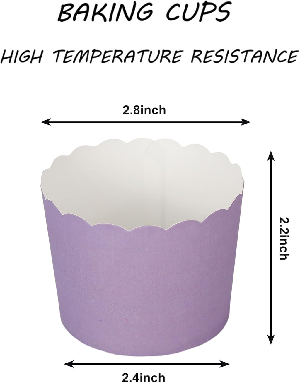 Whaline 120Pcs Purple Paper Baking Cups Scalloped Edge Cupcake Wrappers Gradient Purple Cupcake Muffin Cases for Wedding Birthday Baby Shower, 3 Colors