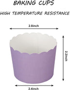 Whaline 120Pcs Purple Paper Baking Cups Scalloped Edge Cupcake Wrappers Gradient Purple Cupcake Muffin Cases for Wedding Birthday Baby Shower, 3 Colors