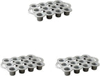 Nordic Ware Cast Aluminum Petite Popover Pan 1/4 Cup Each, 12 Cavity, Silver/Gray (Pack of 3)