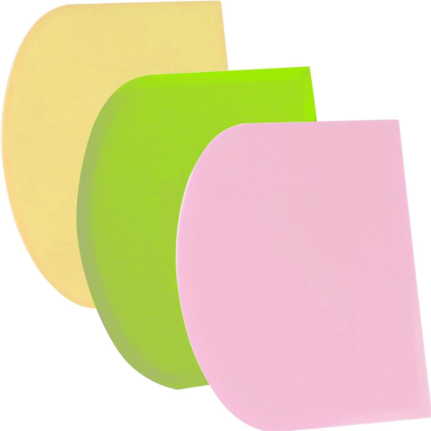 SURDOCA Dough Scraper Bench Scraper - 3P 5.9x4.3" Plastic Flexible Bowl Scraper, Sharp Edge & Angles Cake Scraper. Non-Slip Bakeware Decorating Tools Sculpting & Modeling Tools - Green+Pink+Yellow