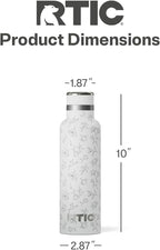 RTIC 20oz Journey Bottle Metal Stainless Steel Vacuum Insulated, BPA Free, Reusable, for Water, Hot and Cold Drinks, Travel, Sports, Camping, White Magnolias