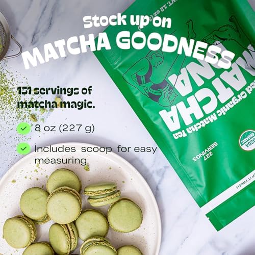 MATCHA DNA Certified Organic Matcha Green Tea Powder (8 oz BAG)