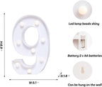 Foaky Decorative Led Marquee Light Up Number, Marquee Light Up Number Sign for Night Light Wedding Birthday Party Christmas Home Bar Decoration Number(9)