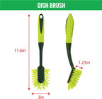 Pine-Sol Scrub Brush Set - Long Handle Cleaning Brushes with Heavy Duty Bristles and Comfort Grip - Scrubbers for Kitchen, Household, and Dishwashing, 2 Pieces