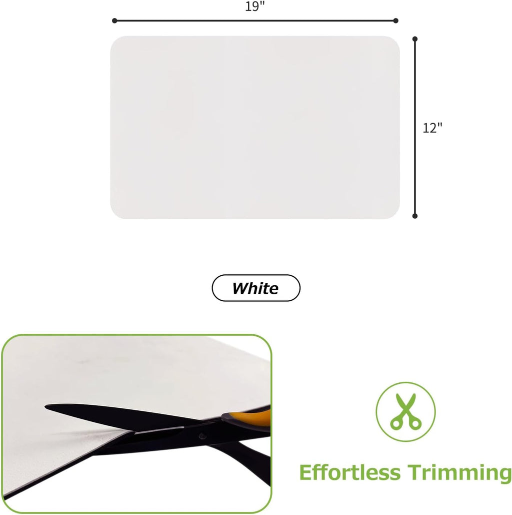 Matace Designer Coffee Bar Mat, Small 12 x 19 Inches, Rubber Backing, Absorbent Coffee Maker Mats for Dish Drying, Kitchen Countertop, Heat Resistant, Solid White