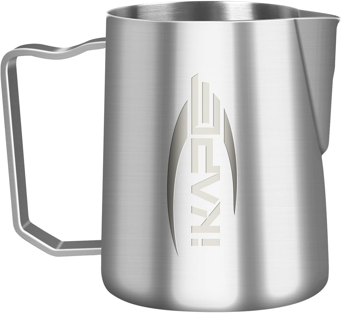 IKAPE Espresso Milk Pitcher, Espresso Steaming Pitcher with Sharp Spout for Espresso Barista Tool, 20.3 oz / 600ml Milk Frothing Jug (Silver)