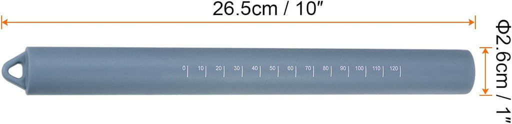 HARFINGTON Silicone Rolling Pin 10" Silicone Surface Non-Stick Stainless Steel Inner Core Dough Roller Kitchen Roller for Baking Pastry Pizza Fondant Bread, Blue