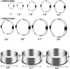 12 Pieces Biscuit Cookie Cutter Set With Tin Box Biscuit Plain Edge Round Cutters Metal Ring Baking Molds, Stainless Steel Cookie Dough Biscuit Muffins Cutters in Graduated Sizes