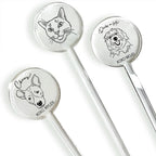 Coolslove Personalized Wedding Dog Stir Sticks, Custom Illustrated Pet Acrylic Cocktail Stirrers, Acrylic Cocktail Stirrers, Wedding Drink Sticks, Wedding Favors Decors Essentials Style 2