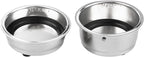 2Pcs Coffee Filter Basket, 51mm Pressurized Coffee Filter Cups Strainer Stainless Steel With Strainer, Coffee Detachable Espresso Machine Portafilter Basket Replacement for Home Office (Single+Double)