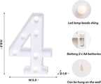 Foaky Marquee Light Up Number Sign, Plastic LED Lamp for Night Light, Wedding, Birthday Party, Christmas Home Bar Decoration(4)