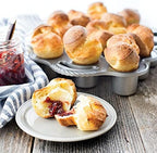 Nordic Ware Cast Aluminum Petite Popover Pan 1/4 Cup Each, 12 Cavity, Silver/Gray (Pack of 3)