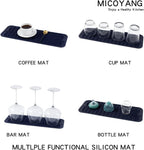 Silicone Dish Drying Mat for Multiple Usage,Easy clean,Eco-friendly,Heat-resistant Silicone Mat for Kitchen Counter,Sink,Bar,Bottle,or Cup Navy Blue M 17 inches x 6 inches