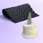 mostsom Fondant Silicone Mold for Cake Decoration Cake Border Downsand Pattern Impression Mat Fondant Embossing Stencil for DIY Cookies, Cupcakes, Chocolate, Flexible (F_Downsand)