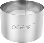O'Creme Cake Ring Sturdy Stainless Steel Round Mousse Cake Ring Mold for Baking, Dessert Cake Decorating Pastry Rings 3 Inch Diameter x 2 Inch High