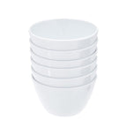 Amazon Basics Round Melamine Bowl, 8 oz, White, 6 Piece Set (Previously AmazonCommercial brand)