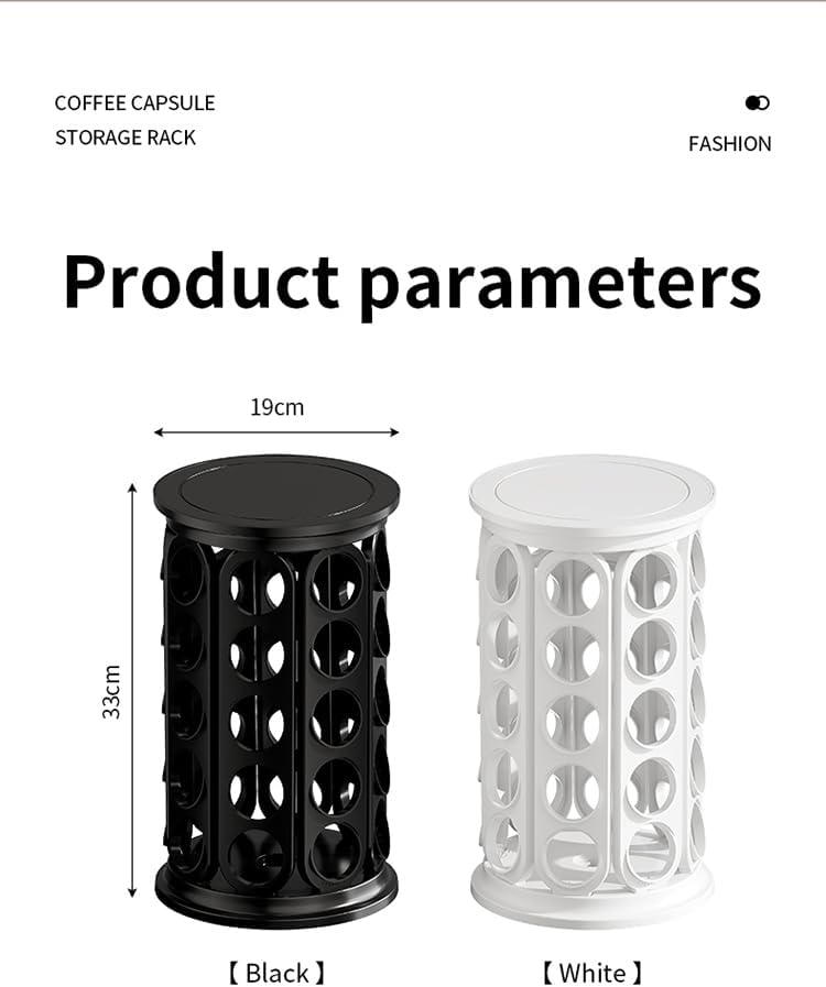 K Cups Holder,K Cup Carousel, Coffee Pods Storage Organizer Stand,New Modern Design, Home or Office Kitchen Counter Organizer（Capacity of 40 Pods, Black）