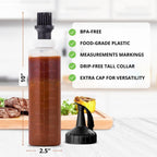 Silicone Basting Brush & BBQ Sauce Bottle - 16 oz Basting Bottle Dispenser for Grilling - Perfect Grill Brush for Marinades