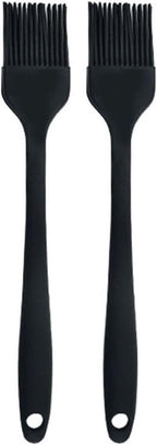 Silicone brush, Oil Brush for BBQ Kitchen Cooking Baking and Grilling (2 PCS,black)
