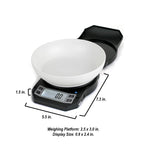 American Weigh Scales Precision Digital Kitchen Weight Scale, Food Measuring Scale with Bowl 3kg x 0.1g (Black), LB-3000