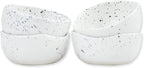 roro Ceramic Stoneware Handmade Bowl Set (Dipping Bowls x 4, White Matte Speckled)
