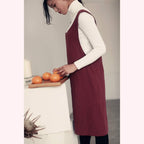 Cotton Linen Japanese Apron Halter Cross Back Bandage X Shape Aprons Two Pockets