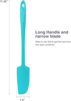 3-Pack Silicone Jar Spatulas, Vovoly Small Seamless Design Rubber Scraper with Stainless Steel Core, Heat Resistant and Non-Stick Mini Spatula for Jars and Blenders, BPA Free,11 IN, Assorted color