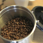 Coffee Gator Stainless Steel Coffee Grounds and Beans Container Canister with Date-Tracker, CO2-Release Valve and Measuring Scoop, Small, Gray