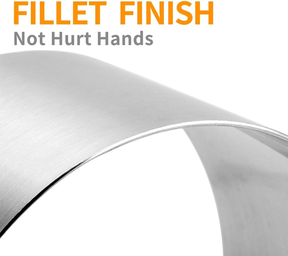 Guowall 6 Pack Seamless Cake Ring Molds Stainless Steel Mousse Rings 3 Inch Round Pastry Cutter for Baking (Includes 6 Rings 1 Pusher and 1 Lifter)